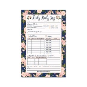 Hadley Designs - Nanny Newborn Baby or Toddler Log Tracker Journal Book, Daily Schedule Feeding Food Sleep Naps Activity Diaper Change Monitor Notes For Babies - 50 Sheet Pad