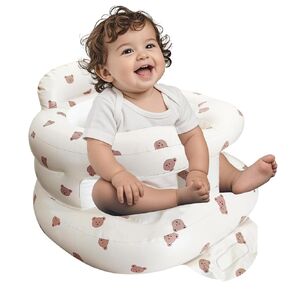 Inflatable Baby Seat for Babies 3-36 Months, Baby Chair with Fence & Built in Air Pump, Blow Up Floor Baby Seat with Back Support, Inflatable Baby Chair Sit Me Up for Home, Travel