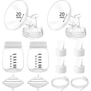 16mm Pump Parts Compatible with Spectra S1/S2/9 Plus,Spectra Replacement Pump Parts,Full Set Replace Include 16mm Flange, Duckbill Valve, Backflow Protector, Tubing and Bottle