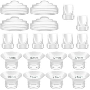 8Pc Duckbill Valves 8Pc Flange Inserts and 4Pc Silicone Diaphragm Compatible with Momcozy M5, Replacement M5 Pump Parts Accessories Made by Tbuymax, Not Original Momcozy Pump Parts