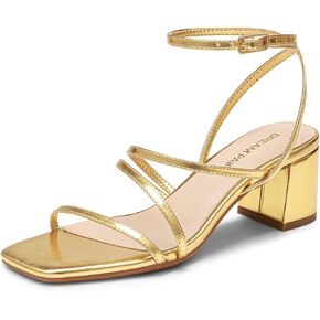 DREAM PAIRS Womens Block Heels 2 inch Strappy Square Toe Dressy Chunky Low Heeled Sandals for Party Wedding Evening