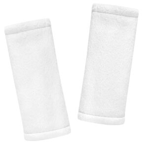 SWESEN Baby Car Seat Belt Covers for Boys and Girls, Carseat Shoulder Padding, Soft Car Seat Neck Cover, Mink Car Seat Straps Shoulder Pads, Solid Colour Stroller Strap Cover for Baby Kids, White
