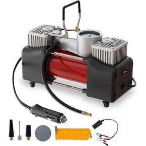 Portable Digital Car Tire Inflator with Gauge 150Psi Auto Shut-Off, Heavy Duty Double Cylinders 12V Air Compressor Pump for Auto,Truck,Car,Bicycles,RV,SUV,Balls
