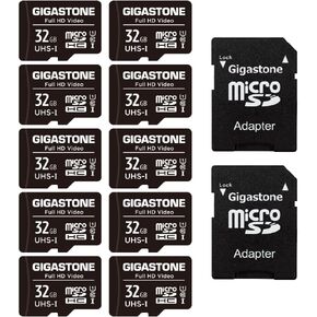 GIGASTONE 8GB 10-Pack Micro SD Card, Full HD Video, Surveillance Security Cam Action Camera Drone, 85MB/s Micro SDHC Class 10
