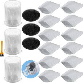 Filters Compatible with Makita Cordless Vacuums LC01Z, XLC02ZB, XLC02R1B, XLC02RB1W, XLC02ZW, XLC03R1BX4, XLC03ZBX4, XLC09ZB, DCL180Z, DCL181FZWX, 3 HEPA Filters, 3 Foam Filters, 12 Dust Bag