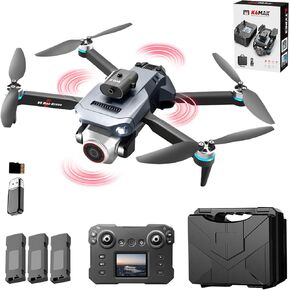 K6 Max Drone with Screen Controller with SD card, Brushless Motor, 3 batteries, Waypoint Fly, Optical Flow Localization, Active Obstacle Avoidance, One Key Take Off/Landing.