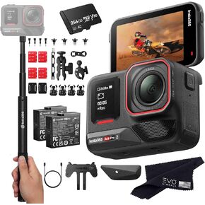 Insta360 Ace Pro 2 Motorcycle Bundle- 8K Waterproof Action Camera Co-Engineered with Leica, Flagship 1/1.3" Sensor, 8K30, 2.5" Flip Screen|Includes Motorcycle Bundle, Invisible Selfie Stick (512GB)