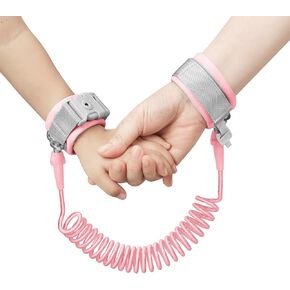 PandaEar Anti Lost Wrist Link, Toddler Harness Walking Leash Safety Child Wristband Leashes for Babies Kids -Pink