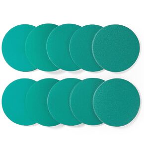 S SATC 5 Inch Hook and Loop Sanding Disc Assortment - 80, 120, 150, 180, 220 Grit (10 of Each) Green Film Sanding Disc 50 Pack Sanding Discs Backing Sandpaper