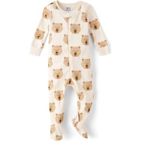 The Children's Place Unisex Baby and Toddler Long Sleeve 100% Cotton Zip-Front One Piece Footed Pajama