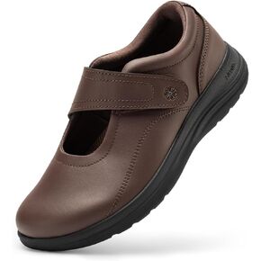 FitVille Women Wide Classic Mary Jane Shoes Flats Casual Dress Shoes Lightweight Comfort Walking Shoes for Plantar Fasciitis Bunions