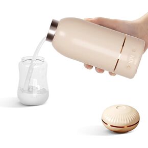 Portable Bottle Warmer, 3 Minutes Fast Heating Travel Bottle Warmer with 2 Hours Fast Charging, Instant breastmilk, Formula or Water Warmer, Travel Bottle Warmer for Vehicle, car, Journey (Yellow)