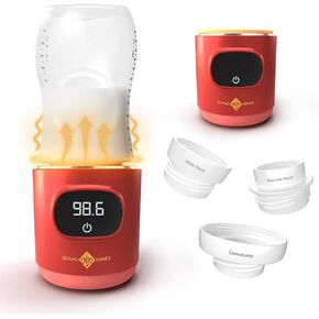 Portable Bottle Warmer - On The Go & for Travel - for Baby Bottle, Breastmilk & Formula - Battery Powered & Operated, Cordless - Fits Dr Brown, Comotomo & Others - Simone