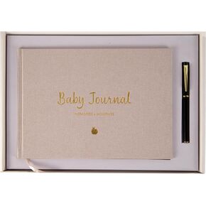 Baby Journal Book - Pregnancy Memory Book-Baby Book - Planner for Expectant Mums - New-Born Record -Album - Journal | Gold Foil Trimming Gift Box with ink Pen included