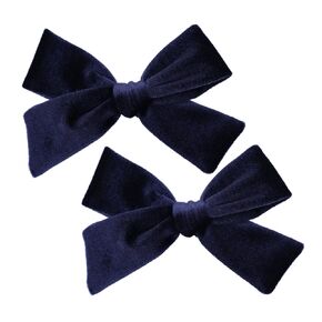 Vintage Velvet Bow Hair Clips for Baby Girl Kids Women Fall Velvet Christmas Hair Bows Barrettes Accessories (2 pcs Black)