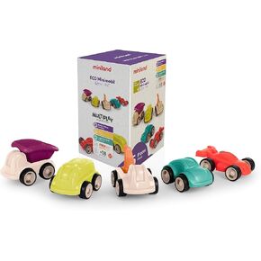 Miniland ECO Minimobil 12 cm (5 Units) - Road Education, Durable Design, Didactic, Cars
