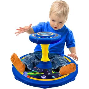 1, 2, 3, 4Year Old children's 360 ° rotating seat toy, Children's Day gift, boys and girls' birthday gift, ocean style, sitting and rotating toy, Toddler Toys Early Development&Activity Toys (Blue)