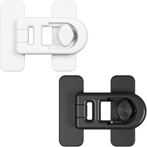 2 Pack Baby Locks for Fridge Proofing Cats Dogs Child Safety Lock with Rotating Switch Adhesive Proof Latch for Cabinet Drawers Oven Door Refrigerator Children Kids Toddler Safe Protection