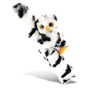 DolliBu White Owl Plush Car Seatbelt Cover - Soft Fluffy Cushion Support for Safety Seat Belt Strap Cover, Decorative Wild Life Stuffed Animal Padded Toy, Cute Vehicle Accessory for Kids & Adults