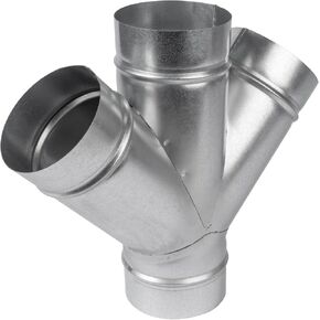 45° Degree Ø6 x 4 x 6 x 4 Inch X Shape Splitter - Metal 4 Way Fitting Adapter - Galvanized Steel - Spiral Duct Hose Dryer Connector - for Home or Industrial HVAC Ventilation - Branches Ø4 Inch