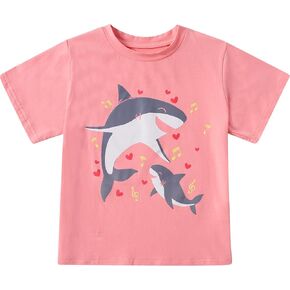 RAISEVERN Girls Shirts Cute Short Sleeve Graphic T-Shirt Kids Tee Tops Ocean Clothes Outifits