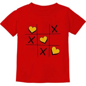 Kids Valentine's Day Red Tee Toddler Boy Girl Love Heart T-Shirt 2-7 Years