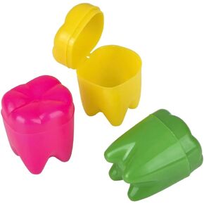 Nikki's Knick Knacks Bright Tooth Saver Boxes - Tooth Fairy Containers - 12 Piece Assorted Colors - Modern Style - 1.25 x 1.19 x 0.9 inches