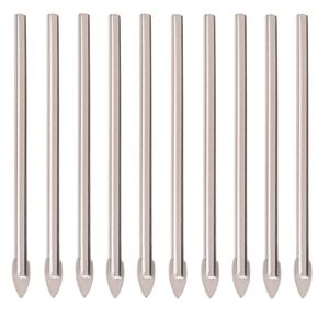 10pcs Masonry Drill Bits, Glass Tile Drill Bit 4mm Dia Hard Alloy Triangle Head Drill Bit for Tiles Glass