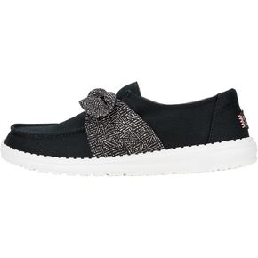 HEYDUDE Wendy Bow Essentials Black Size 9, Women’s Shoes, Women’s Slip-on Loafers, Comfortable & Light-Weight