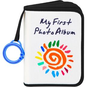 Baby's My First Family Album for Holds 21 4x6 Photos, Baby Sun Photo Album Soft Cloth Family Book,First Photo Book for Baby or Toddlers,Cute Book Gift for Babies Shower Newborns Family Photos（Black）