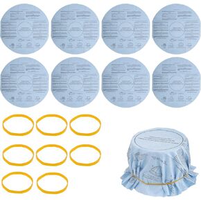 8pcs Dry Disc Vacuum Filters, Reusable Wet Dry Vac Filter Wet Dry Vacuum Cleaners Replacement Parts with Retaining Bands Compatible with Most 5 Gallon and Larger VF2002 90107