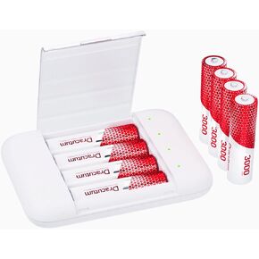 8 Pack 1.5V AA Rechargeable Lithium Batteries for Blink Camera, Long-Lasting Double A Battery 3000mWh with 4 Slot 2H Fast Charger