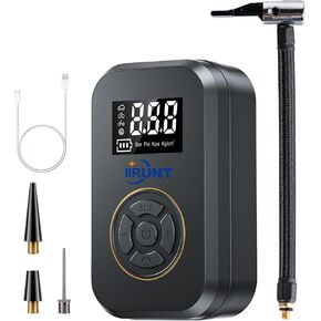 Tire Inflator Portable Air Compressor 130 PSI Air Pump with Tire Pressure Gauge Auto-Off Air Pump with LED Light for Car Tires, Bicycle, Bike, Motorcycle and More