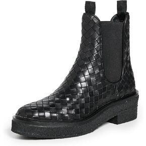Loeffler Randall Women's Raquel Crepe Sole Chelsea Boots, Black, 8.5 Medium US