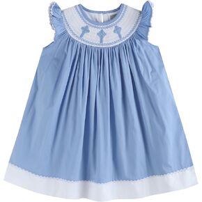 Baby and Girls Smocked Easter Bunny Bishop Dress