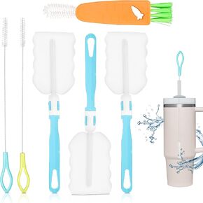 6PCS Water Bottle Cleaner Brush Kit Cup Cleaner Brush Set, Bottle Cleaning Set Cup Lid Cleaning Brush for Drinking Glass, Cup Cleaner Brush Set Cup Bottle Cleaner Brush for Baby Bottles