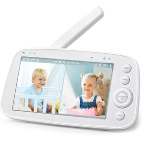 HiPP Video Baby Monitor Screen, 5" Parent Unit for VAVA, Single Split-Screen, Infrared Night Vision, 2X 4X Zoom, 900ft Long Range, 4500mAh Battery, 2-Way Audio Talk