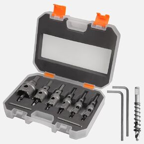 6 Pcs TCT Carbide Hole Saw kit,5/8"-1-3/8"Metal Hole Saw Set,Concrete Hole Saw kit,Suitable for Stainless Steel, Iron, Alloy Steel, Carbon Steel, Aluminum Alloy, Copper, Plastic