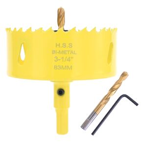 Bimetal Hole Saw for Wood and Metal (3-1/4" (83mm) with Fixed Mandrel)
