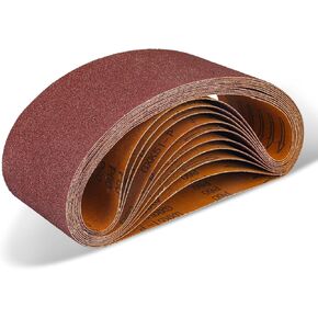 48 Pack Sanding Belts 3/8X13 Inches(10X330mm)- 8 Each of 40/60/80/120/180/240 Grits Aluminum Oxide Sanding Belt, Best Suitable for Wood Sanding and Levelling