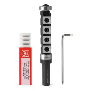 1/2" Shank Carbide Flush Trim Router Bit with Top & Bottom Bearing, 3/4" Cutting Diameter, 8pcs Inserts, Extra 10PCS Blades, Pattern Template Router Bit for Woodworking Trimming