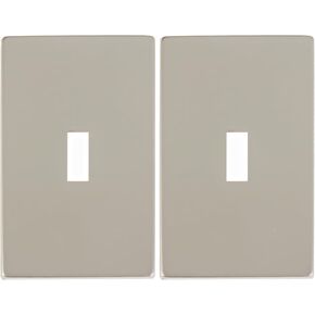 SleekLighting Satin Nickel Screwless Steel Wall Plate Collection - Duplex, Toggle, Decorator Light Switch Cover - Outlet and Electric Cover Faceplate - Decorative Finish for Seamless Elegance