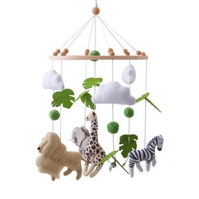 Safari Nursery Mobile for Boys & Girls – Handmade Felt Animals Baby Crib Mobile with Bells – Savanna Theme Baby Nursery Decor – Creative Bassinet Mobile Gift for Newborns (Savanna)