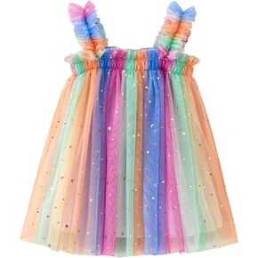 Baby Girls Tulle Tutu Dress Summer Birthday Party Babydoll Dresses Size 6M-5T