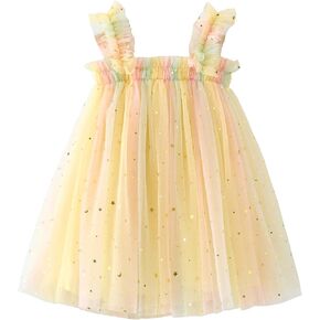 Baby Girls Tulle Tutu Dress Summer Birthday Party Babydoll Dresses Size 6M-5T