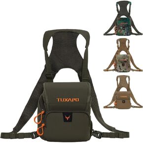 Binocular Harness Chest Pack Bino case Fits binoculars, rangefinder, phone for hunting, birdwatching hiking (New Camo)