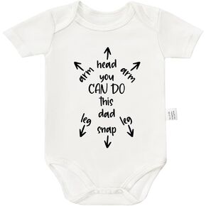 You Can Do This Dad Funny Bodysuit, Daddys Girls Baby Clothes, Newborn Boy Gifts Cotton Romper Outfits 0-24 Month