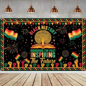 Black History Month Bulletin Board Decorations, African American Black History Month Backdrop Banner, Black History Month Decorations Black Freedom Party Decorations
