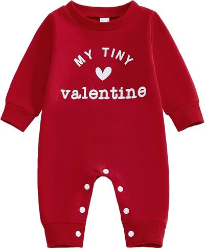 Newborn Baby Boy Valentines Day Outfit Long Sleeve Jumpsuit Romper Bodysuit Spring One Piece Clothes in Saudi Arabia