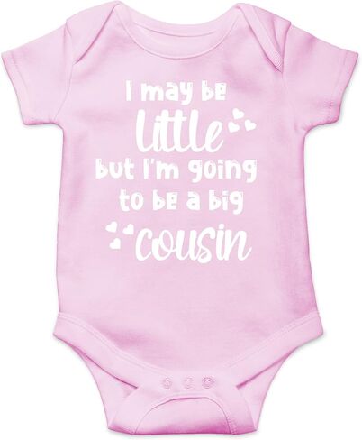 AW Fashions I May Be Little, But I'm a Big Cousin Baby Bodysuit Funny Cute Newborn Outfit Boy Girl Unisex in Saudi Arabia